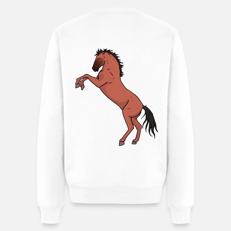Cheval cheval poney équitation cheval sauvage Cheval Sauvage - Pull Premium bio Homme - blanc