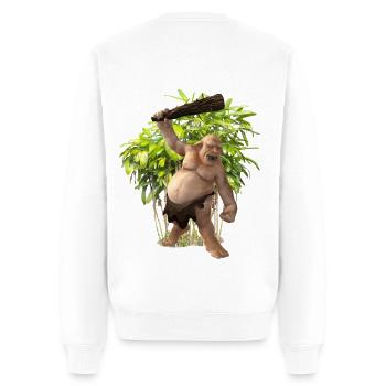 Troll - Männer Premium Bio Pullover - Weiß - Hinten - Nico (187cm)