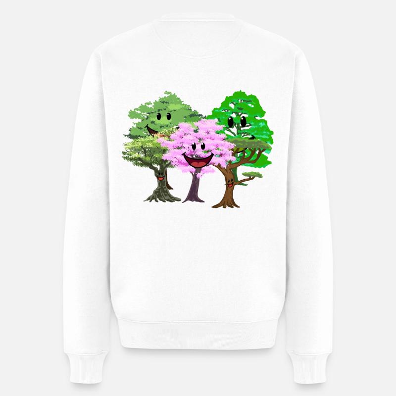 Wald Wälder Bäume Baum Ökologie Nachhaltig Klima - Männer Premium Bio Pullover - Weiß