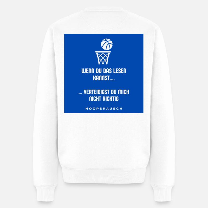 Lesen oder Verteidigen Spruch Hoopsrausch - Männer Premium Bio Pullover - Weiß