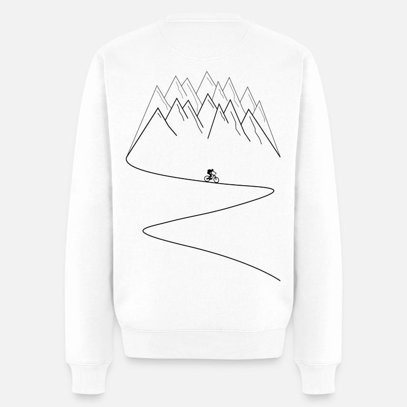 MTB Mountainbike Berge - Männer Premium Bio Pullover - Weiß