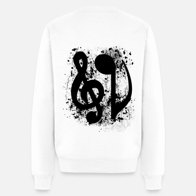 Music Symbol - Männer Premium Bio Pullover - Weiß