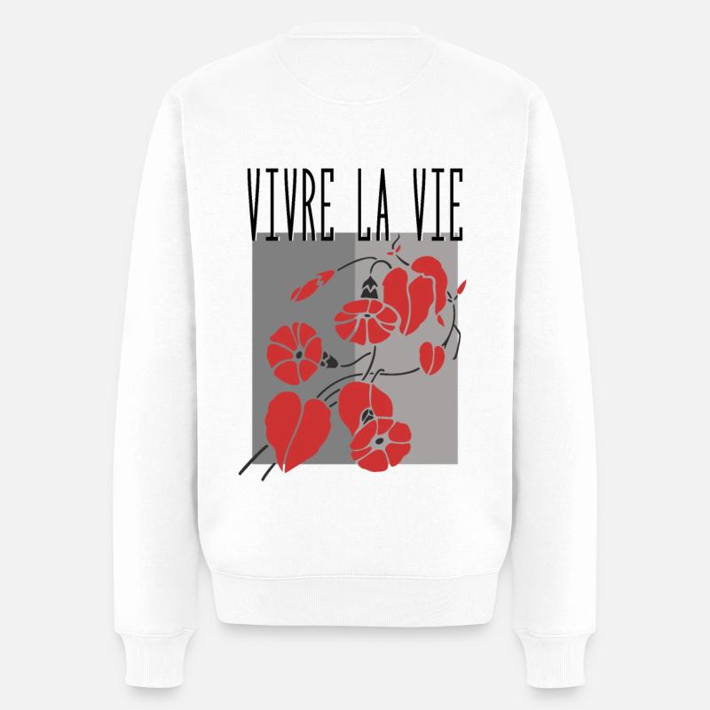 Live life - Men's Premium Organic Jumper - white