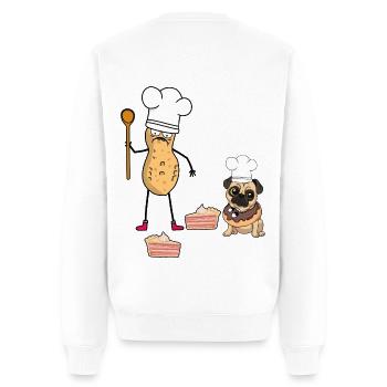 Cacahuète Anniversaire Salutations d’anniversaire Gâteau Cuisson - Pull Premium bio Homme - blanc - Dos - Nico (187cm)