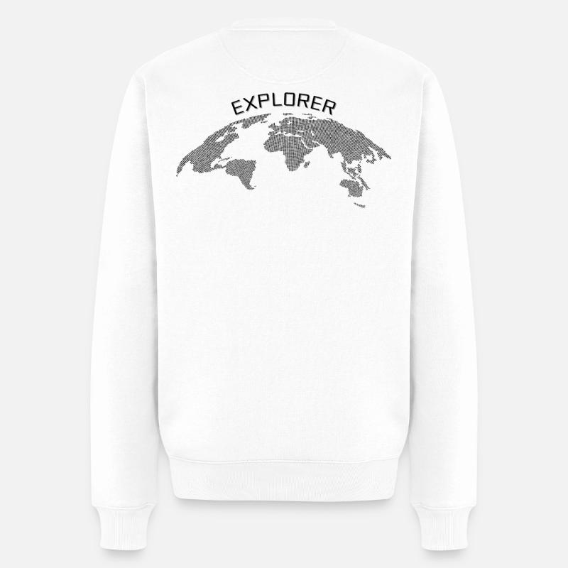 Explorer T-Shirt / Weltkarte / Geography - Männer Premium Bio Pullover - Weiß