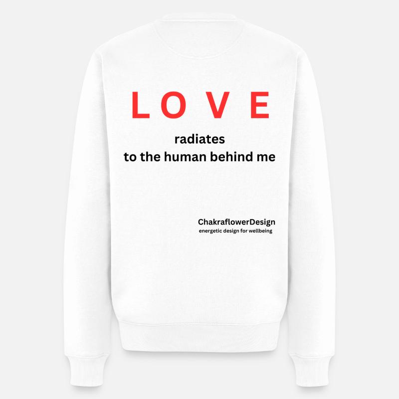 LOVE radiates - Männer Premium Bio Pullover - Weiß