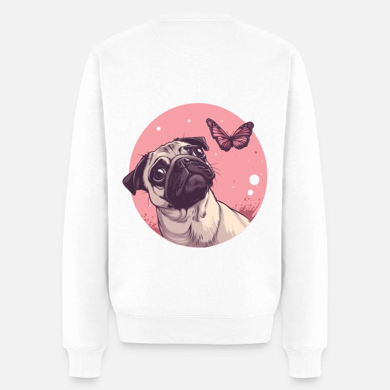 Carlin et papillon - Pull Premium bio Homme - blanc