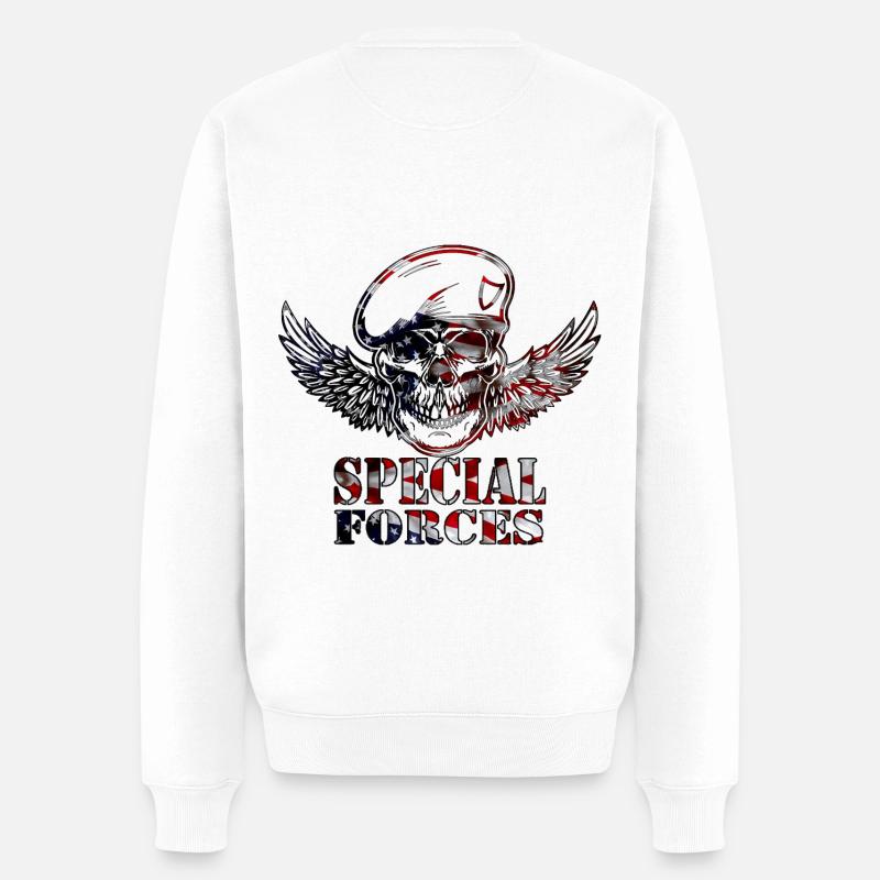 Armee - Männer Premium Bio Pullover - Weiß