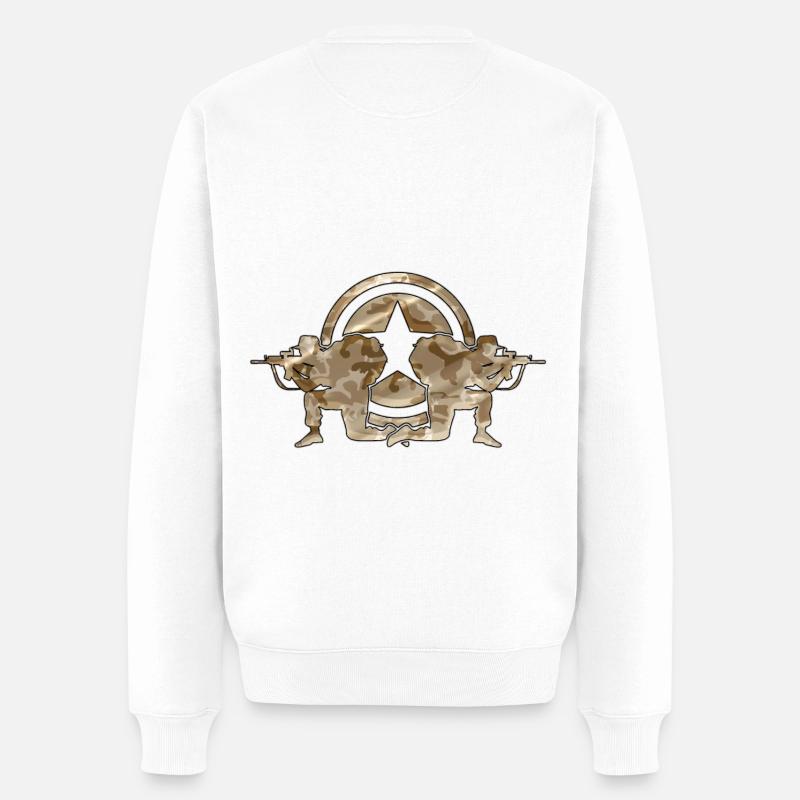 Armee - Männer Premium Bio Pullover - Weiß