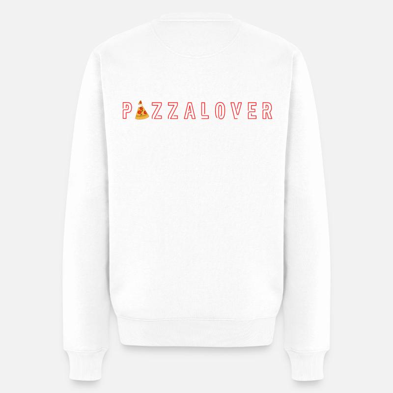 Pizzalover - Männer Premium Bio Pullover - Weiß