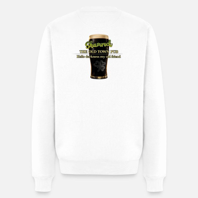 Hello_Darkness_Print - Pull Premium bio Homme - blanc