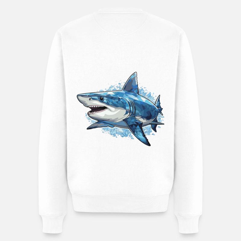requin blanc poisson mer - Pull Premium bio Homme - blanc