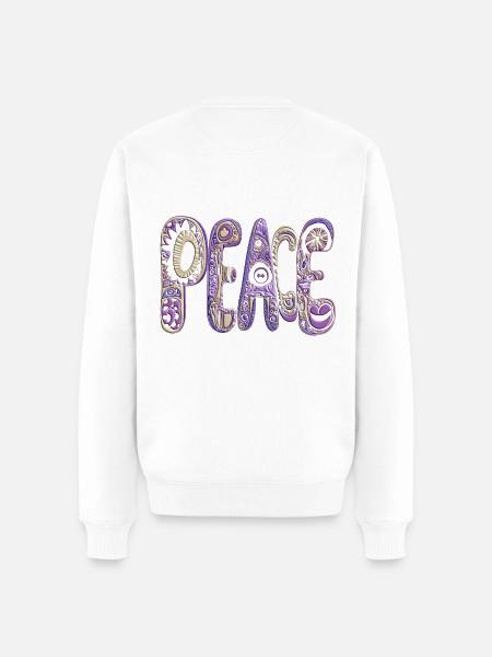 peace love power hippie - Men's Premium Organic Jumper - white
