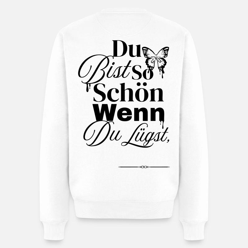 So Schön Wenn Du Lügst - Männer Premium Bio Pullover - Weiß