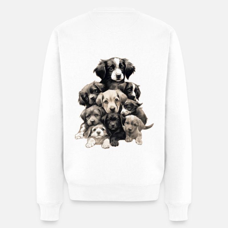 Chiens mignons - Pull Premium bio Homme - blanc