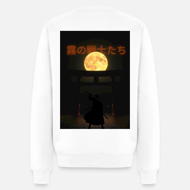 Mondlicht Nebelkämpfer - Männer Premium Bio Pullover - Weiß