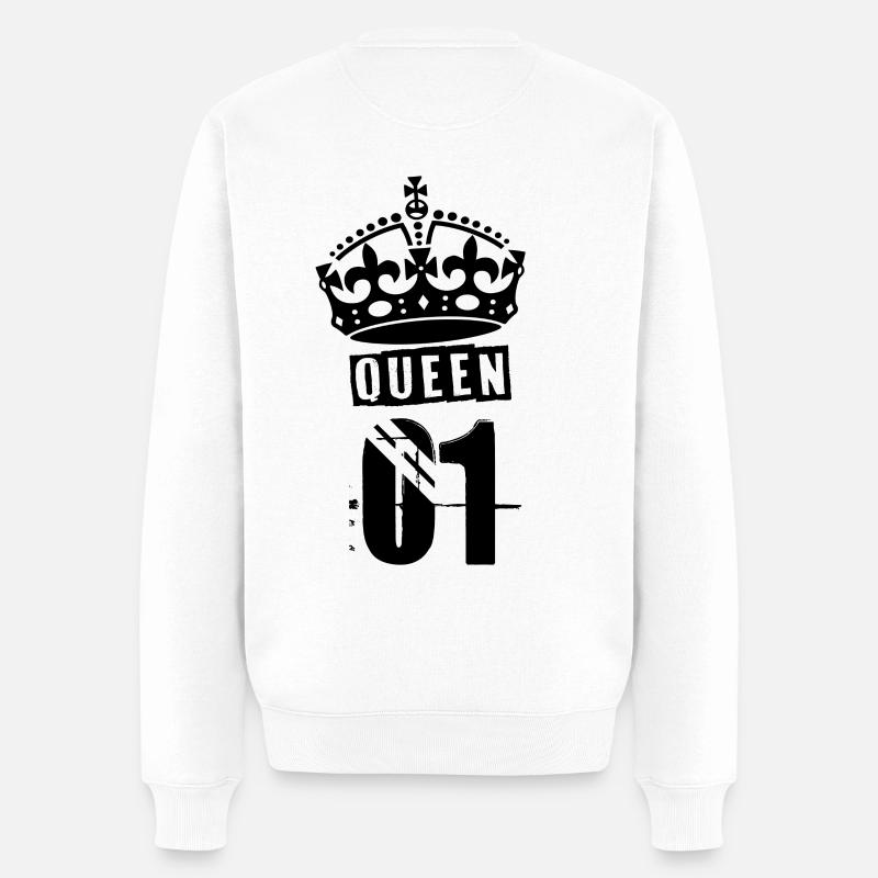 Queen - Männer Premium Bio Pullover - Weiß