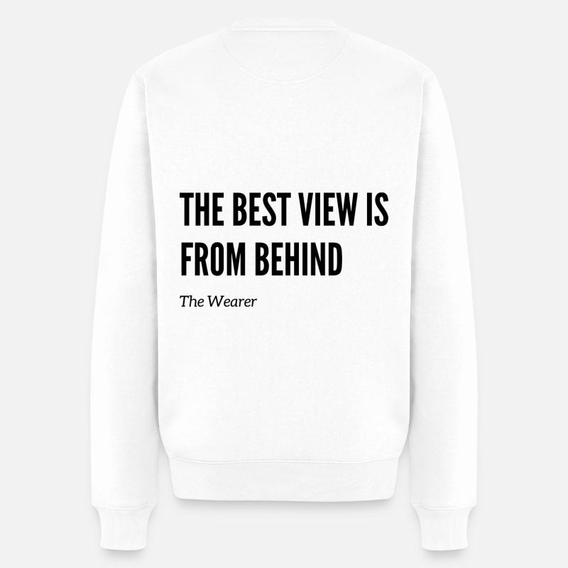 The best view is behind me - Männer Premium Bio Pullover - Weiß