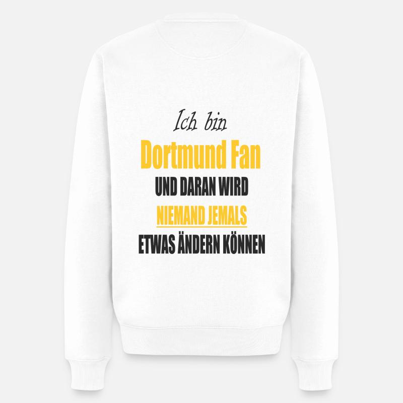 Dortmund Fussball Design - Männer Premium Bio Pullover - Weiß