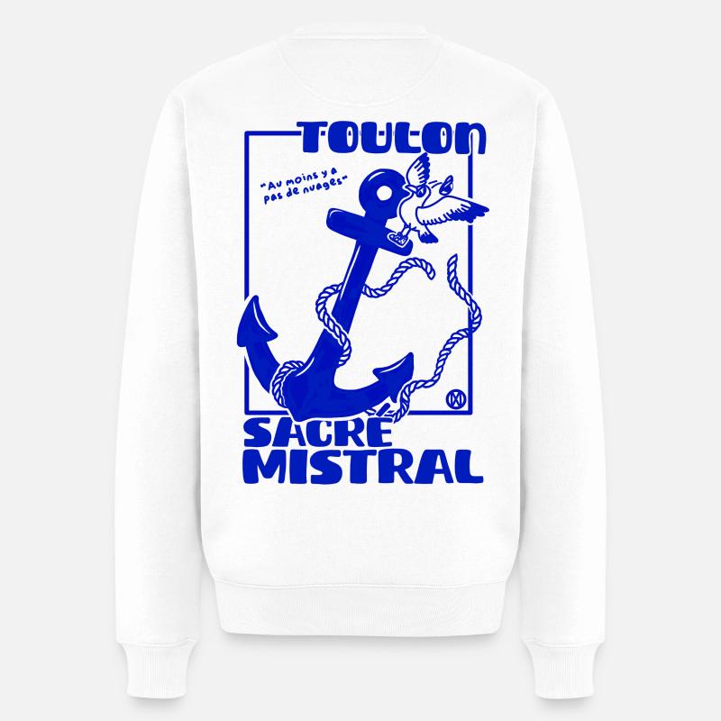 Ancre de Marin Mistral Toulon - Pull Premium bio Homme - blanc