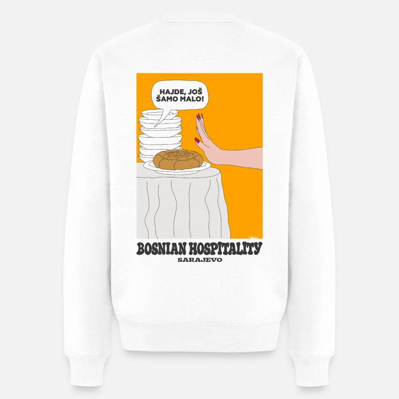 Bosnische Gastfreundschaft - Männer Premium Bio Pullover - Weiß