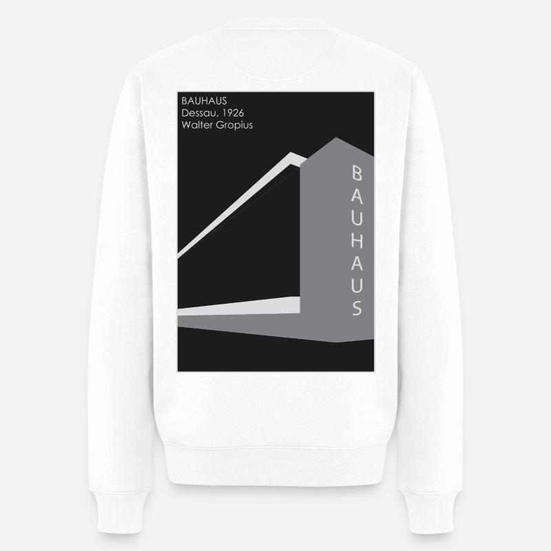 Moderne Architektur: Bauhaus - Männer Premium Bio Pullover - Weiß