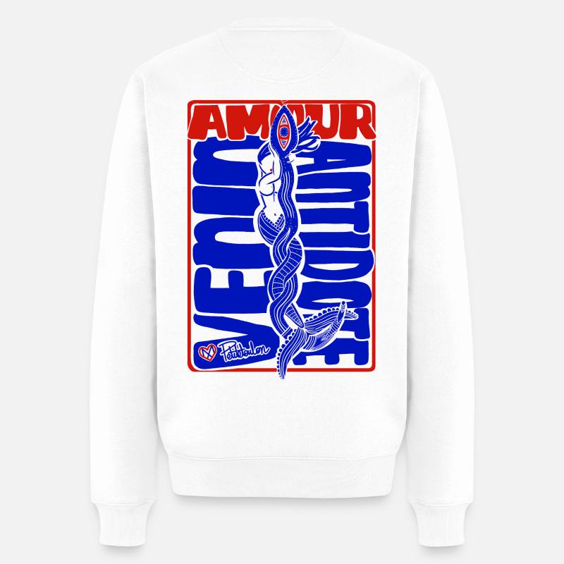 Amour Toxique Spirale Serpent - Pull Premium bio Homme - blanc
