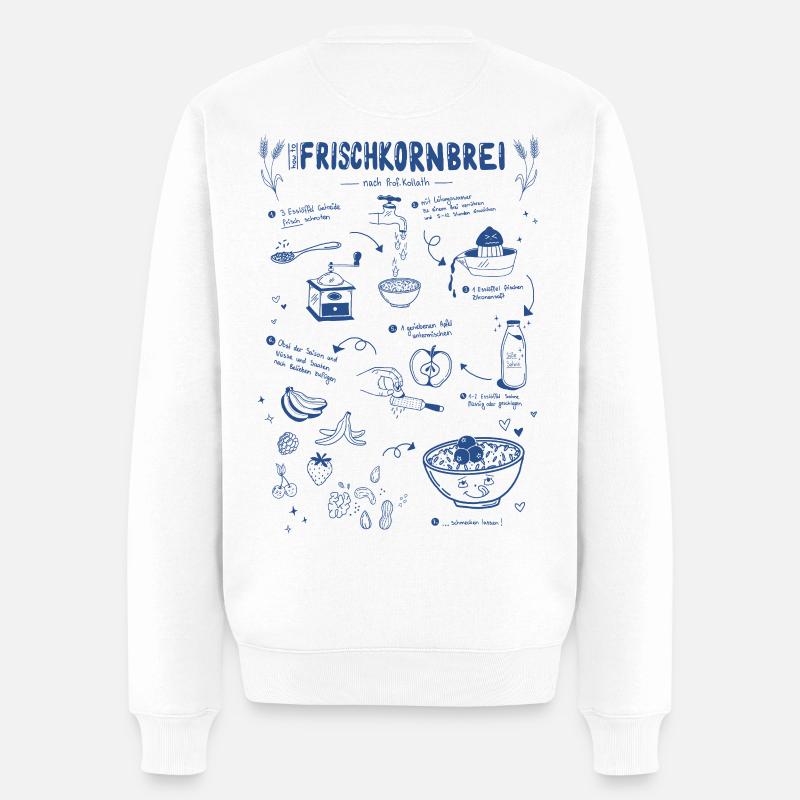 Frischkornbrei nach Prof.Kollath - Männer Premium Bio Pullover - Weiß