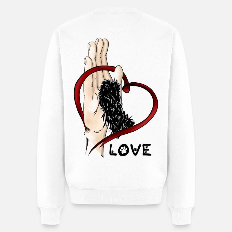 Amour de la patte - Patte noire - Pull Premium bio Homme - blanc