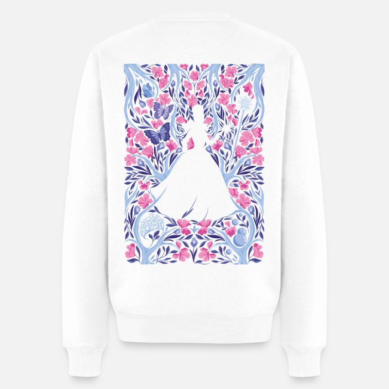 Wicked Glinda Upland Mit Brust- Und Backprint - Männer Premium Bio Pullover - Weiß