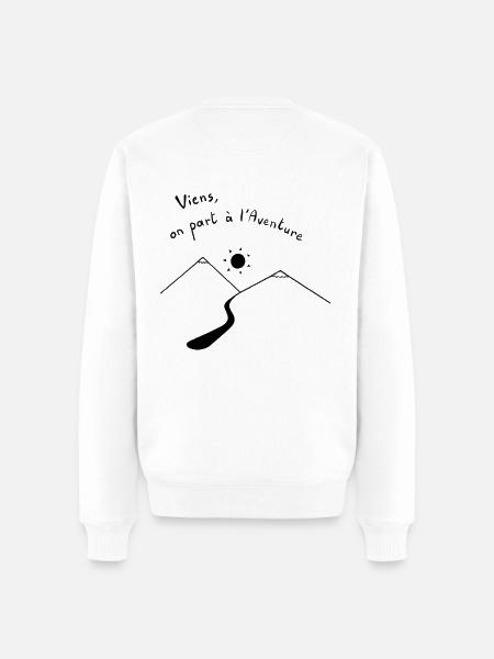 Viens, on part à l'Aventure - Pull Premium bio Homme - blanc