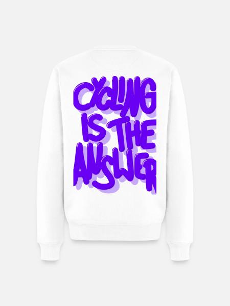 Cycling is the answer purple - Men's Premium Organic Jumper - white