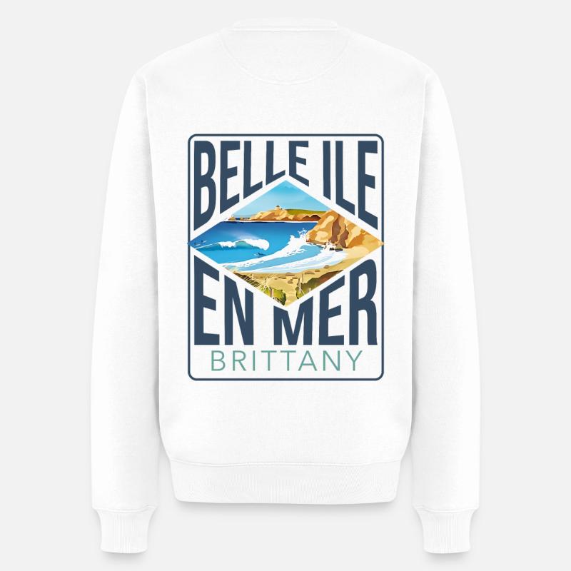 Schöne Insel auf dem Meer - Männer Premium Bio Pullover - Weiß
