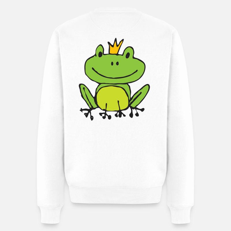 Frosch oder Prinz? - Männer Premium Bio Pullover - Weiß