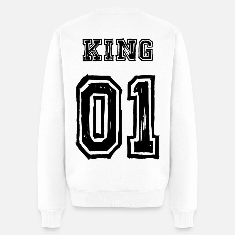 King Queen Partnerlook Love - Männer Premium Bio Pullover - Weiß