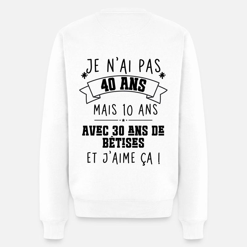 40 ans anniversaire - Pull Premium bio Homme - blanc