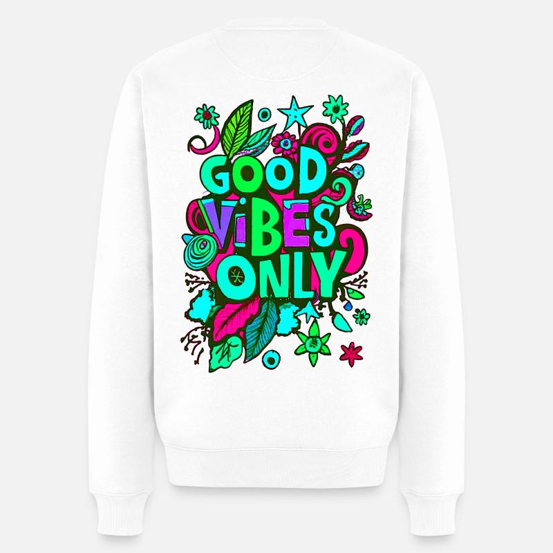 good vibes only - Männer Premium Bio Pullover - Weiß