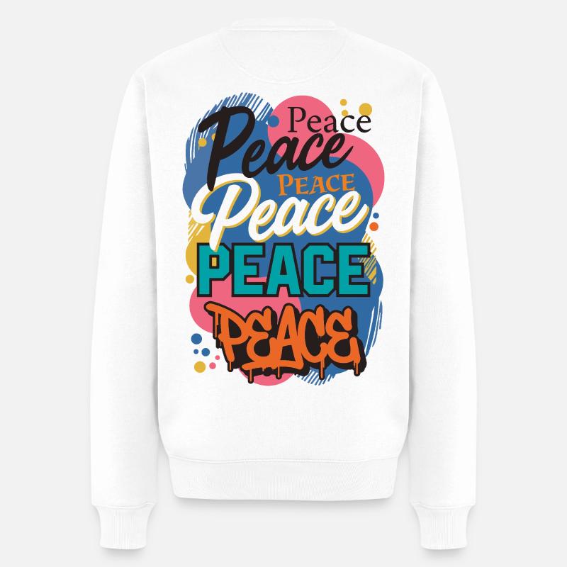 La paix en graffiti - Pull Premium bio Homme - blanc