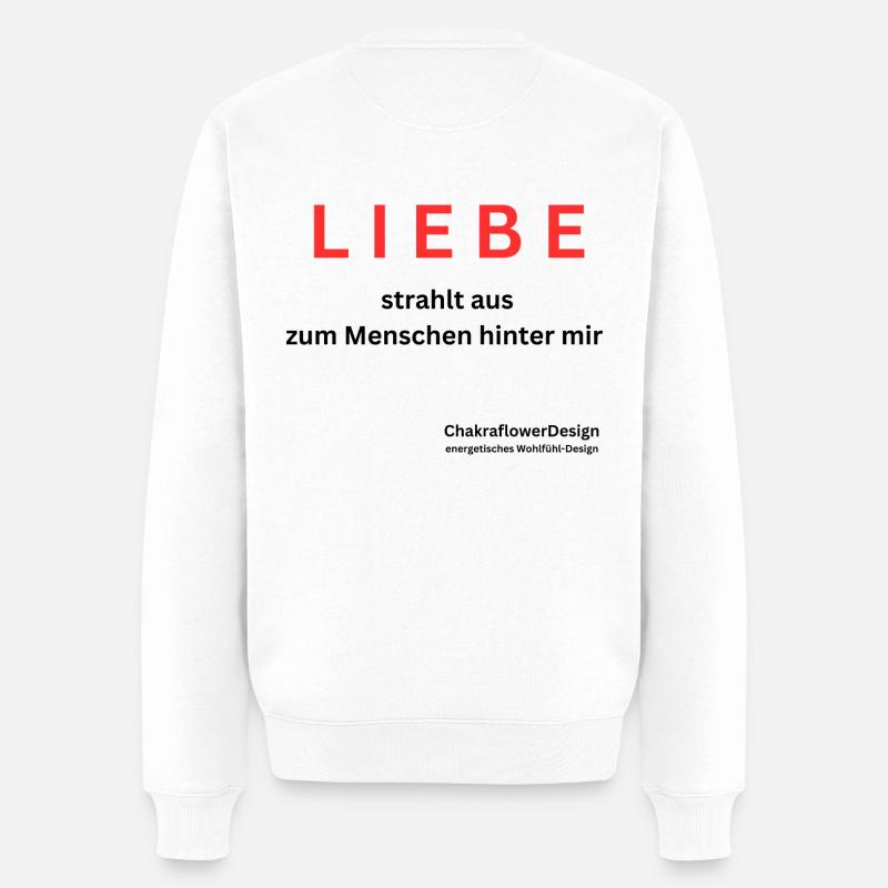 LIEBE strahlt aus - Männer Premium Bio Pullover - Weiß