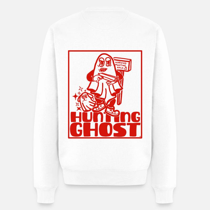 Geisterjäger statt Spuk - Männer Premium Bio Pullover - Weiß
