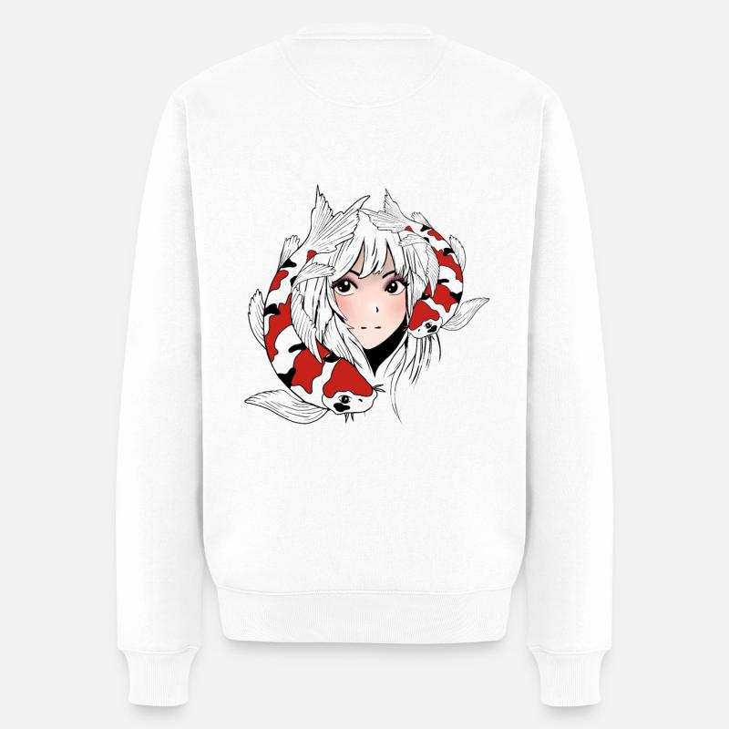 Anime Otaku Koi - Pull Premium bio Homme - blanc