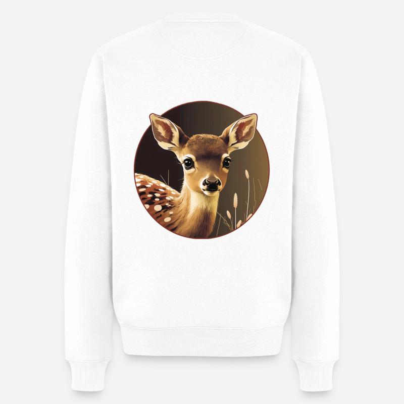 Chevreuils fauves animaux de la forêt - Pull Premium bio Homme - blanc