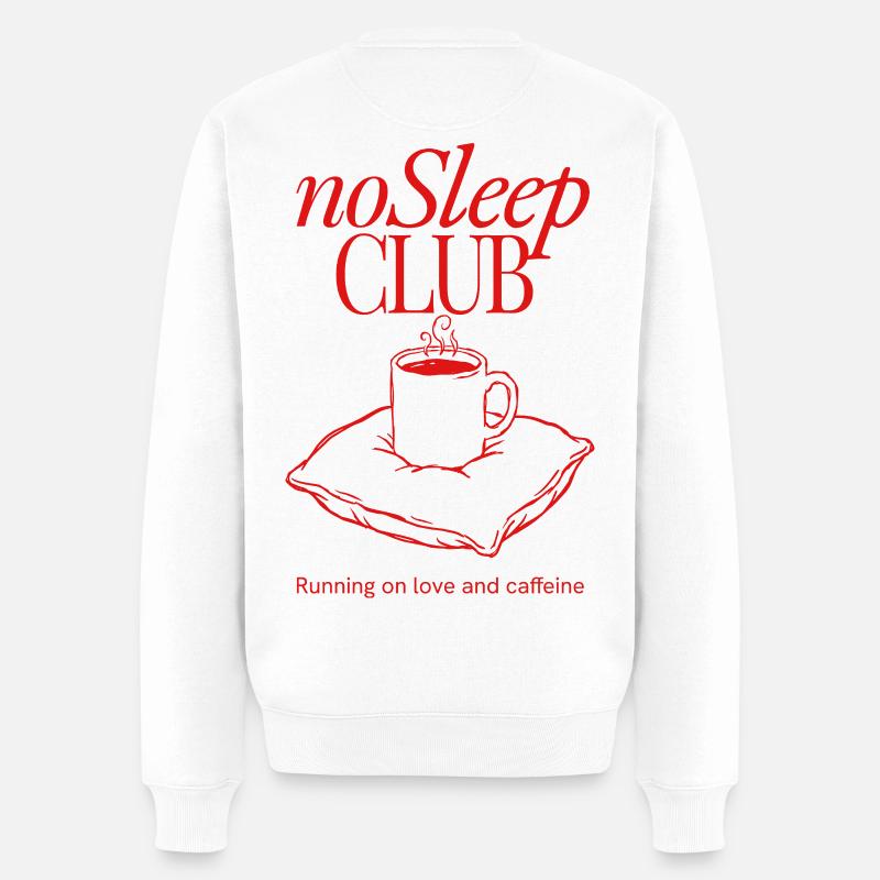 noSleep CLUB Kaffeeclub Illustration - Männer Premium Bio Pullover - Weiß