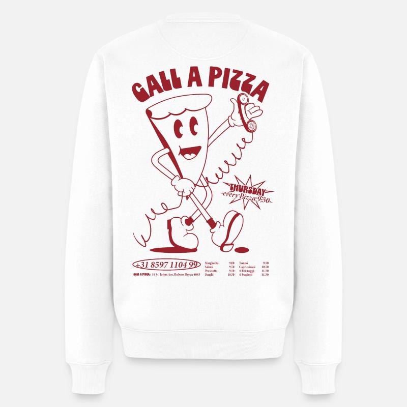 Call A Pizza - Männer Premium Bio Pullover - Weiß