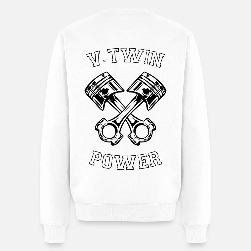 V-Twin power 19 - Pull Premium bio Homme - blanc