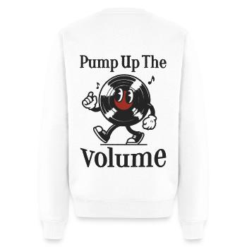Pump Up The Volume Schallplatte Retro Shirt Vinyl - Männer Premium Bio Pullover - Weiß - Hinten - Nico (187cm)