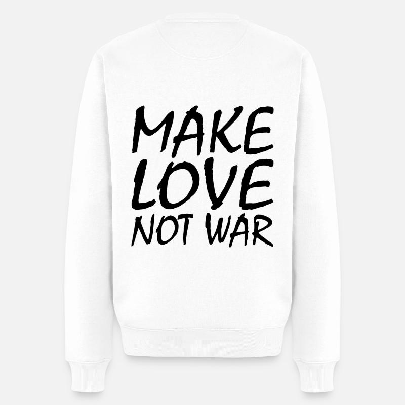 Make love not war - Pull Premium bio Homme - blanc