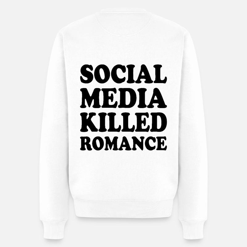 social media killed romance - Pull Premium bio Homme - blanc