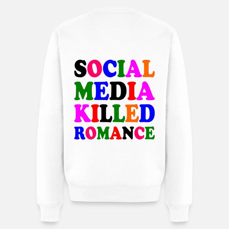 social media killed romance - Männer Premium Bio Pullover - Weiß