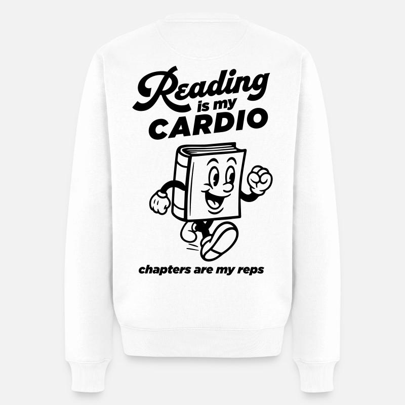 La lecture est mon cardio - Pull Premium bio Homme - blanc